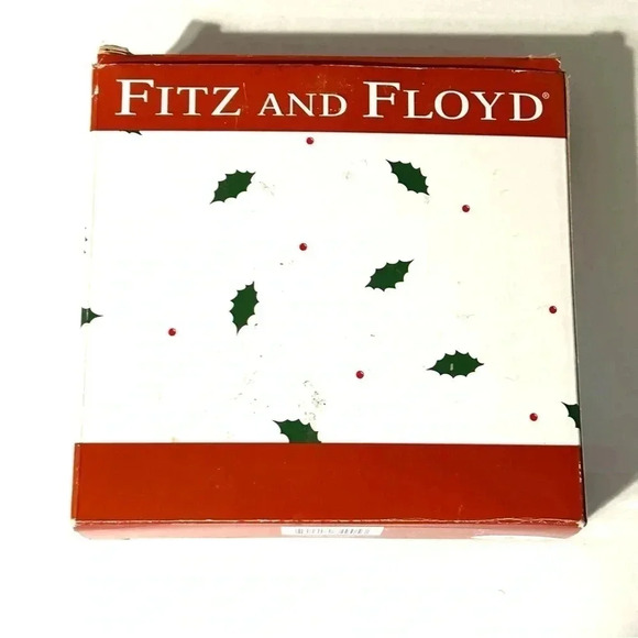 Fitz And Floyd Christmas Holiday Sweet Santa Snack Plate And Spreader Pre-Owned - Picture 2 of 9